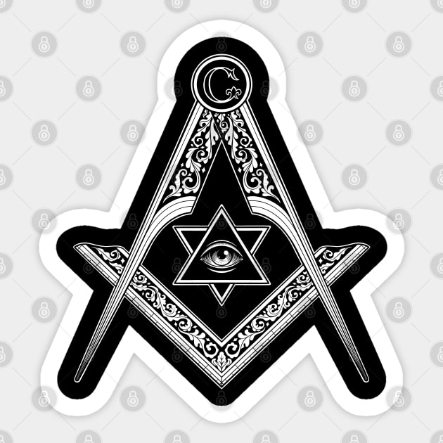 Freemason Square and Compass Sticker by OccultOmaStore